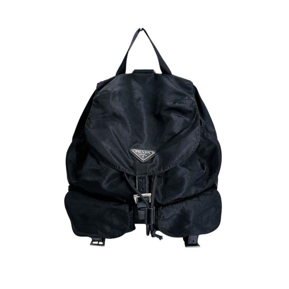 Prada Triangle Logo Backpack in Black Nylon - Picture 1 of 15